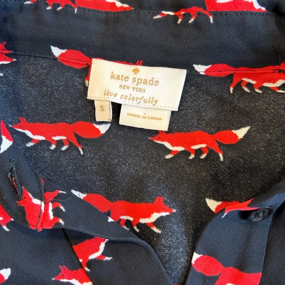 Kate Spade fox print top - Picture 2 of 5